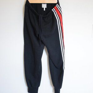 Wesley Black Joggers Black and Red Stripe